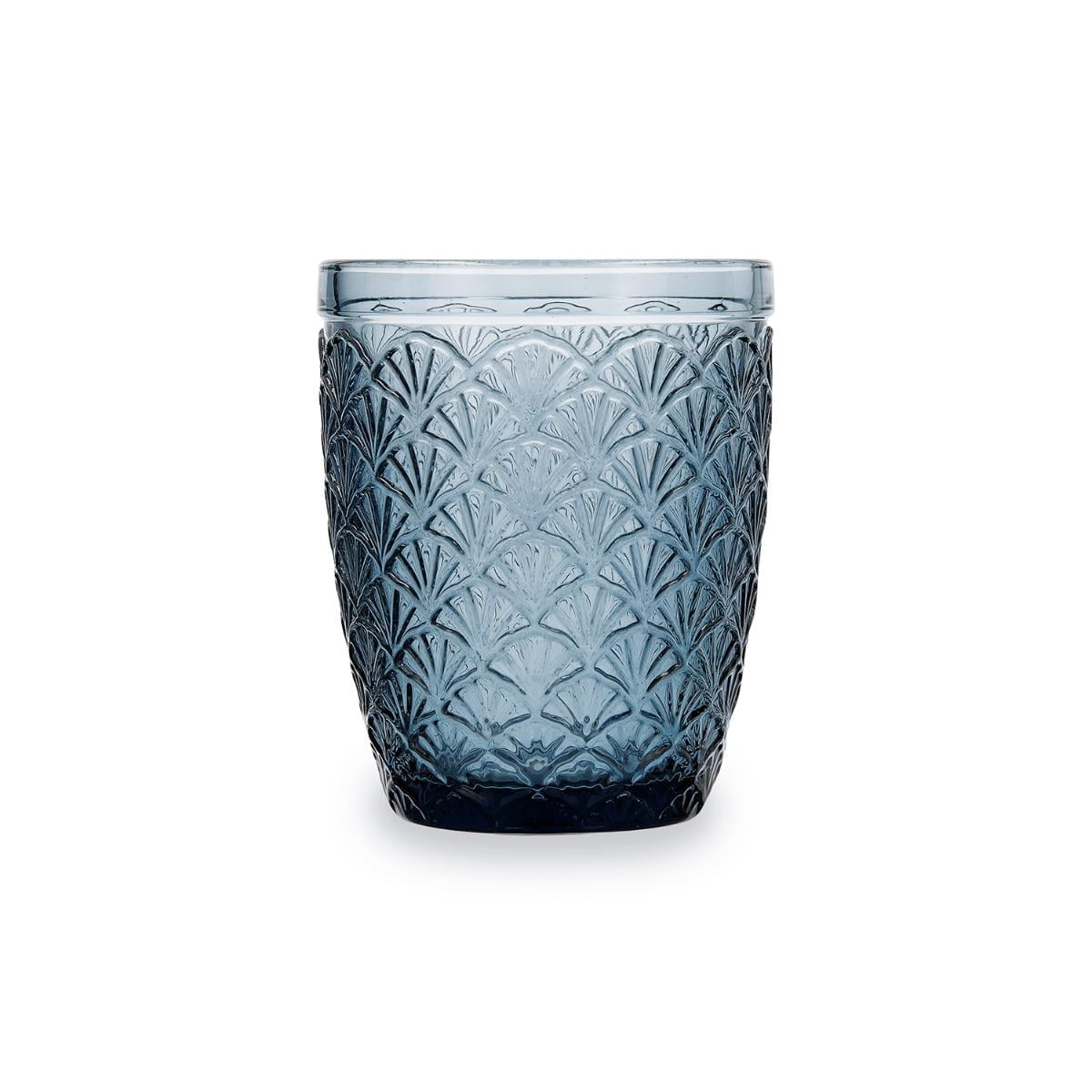 Vaso con relieve Blue moon de Bidasoa. 24cl. Estilo vintage y en color