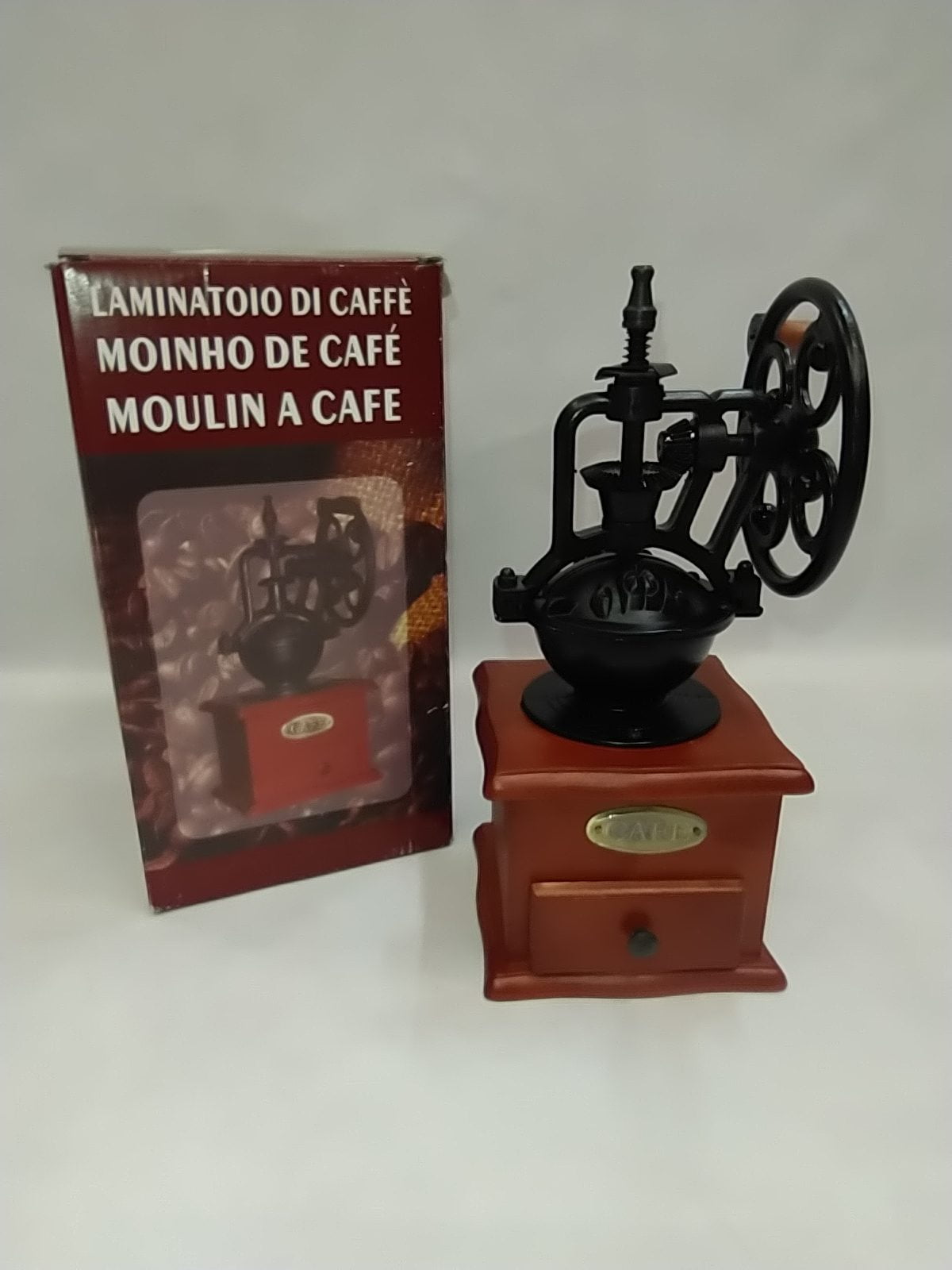 Molinillo de café manual de estilo vintage, máquina de molienda de granos  de café con manivela para oficina en casa