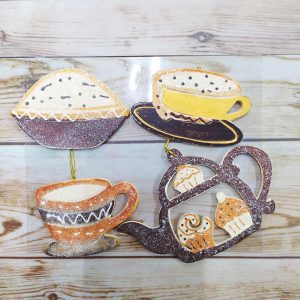juego tazas madera colgar arbol navidad
