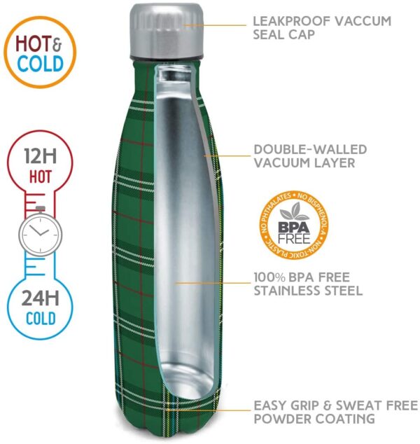 botella termo inox verde