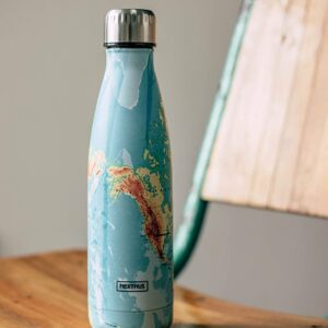 botella termo inox mapa mundi