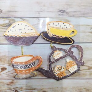 juego tazas madera colgar arbol navidad